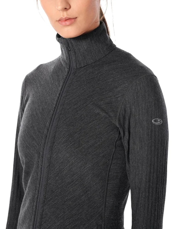 Icebreaker Women's Descender LS Zip Top - Xs - Jet Heather