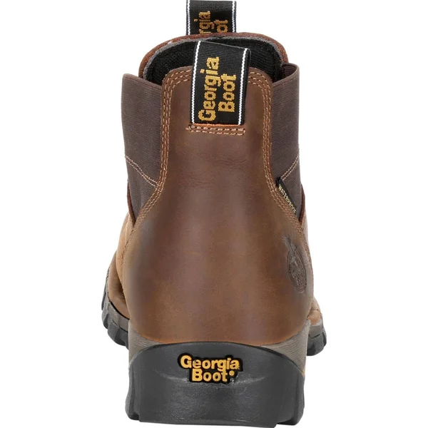 Men's Georgia Boot Gb00315 Eagle One Waterproof Chelsea Work Boot, Size: 9.5, Brown