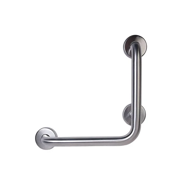 CSI Bathware BAR-VR30-TW-125-PN L-Shaped Vertical Angle Bathroom Safety Bar, Silver
