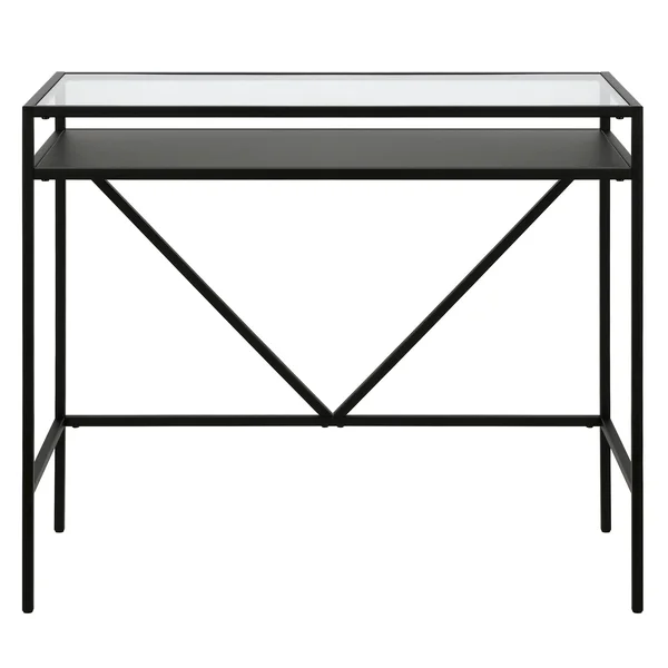Baird Desk with Metal Shelf - Blackened Bronze 36x22