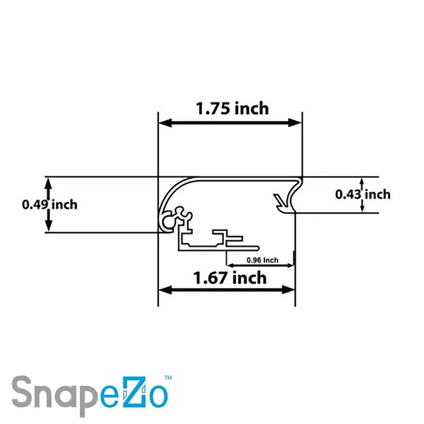 34x48 Inches Black SnapeZo Snap Frame - 1.7x22 Profile