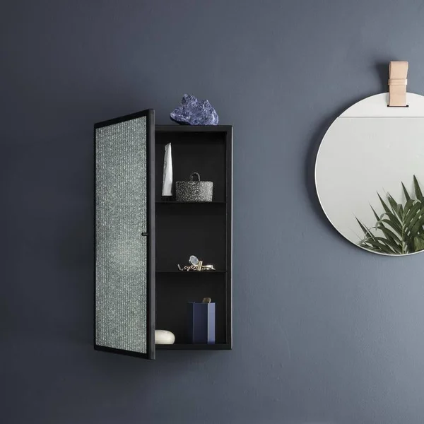 Ferm Living Haze Wall Cabinet - Reeded Glass - Black