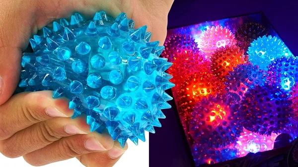 Ja-Ru Light Up Spike Rubber Ball (Pack of 24 with Display Box) and 1 Collectable