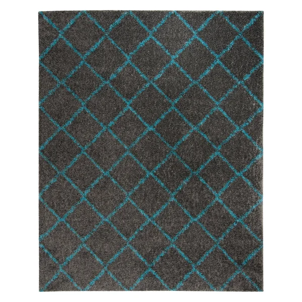 Safavieh ASG742K Arizona Shag Grey, Turquoise Area Rug - 9& x 12&