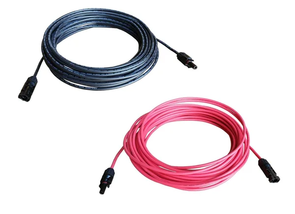 8 AWG 8 Gauge 1 Pair 20 Feet Black + 20 Feet Red Solar Panel Extension Cable Wire Solar Connector