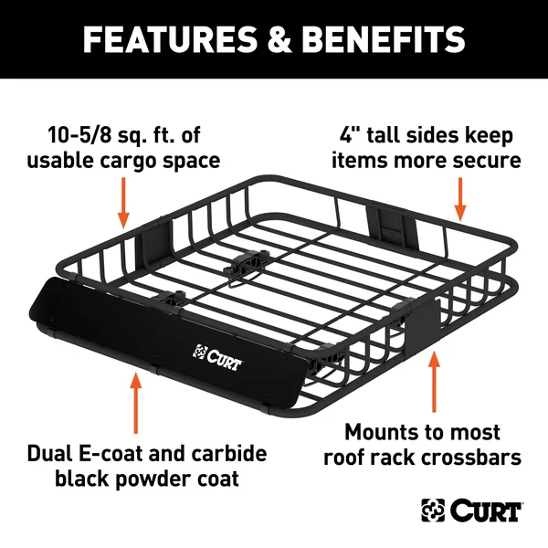 CURT 18115 Roof Mounted Cargo Rack