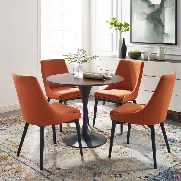 Modway Lippa 47x22 Round Walnut Dining Table - Black Walnut