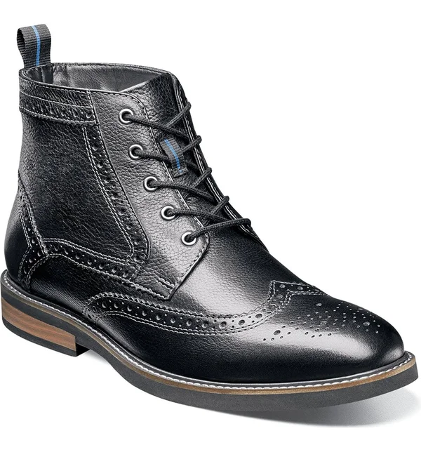 Men's Nunn Bush Odell Wingtip Chukka Boot - Size: 10, Black