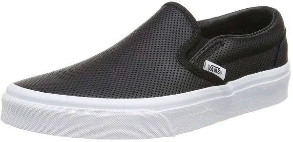 Vans Perf Leather Classic Slip-On Shoes - Black - 9.5