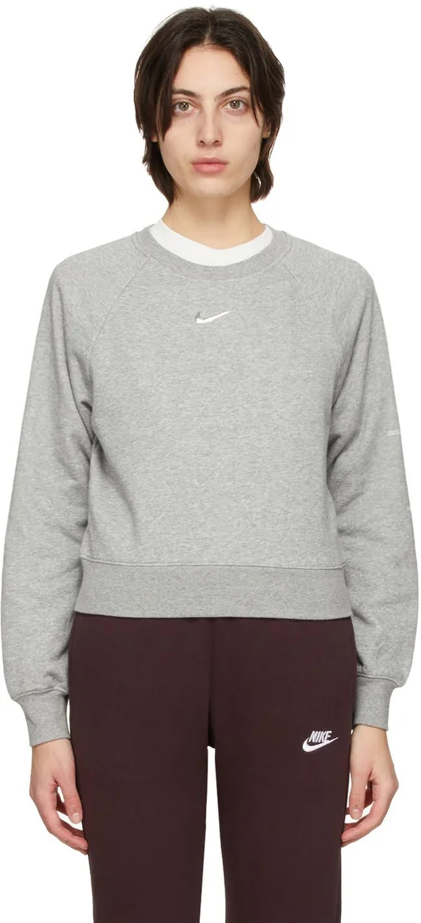 Nike Womens Swoosh Crew - Grey/White Size S