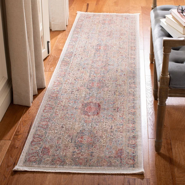 Safavieh Kenitra Foka Vintage Oriental Polyester Rug - 2&2x22 x 10& Runner - Ivory/Pink