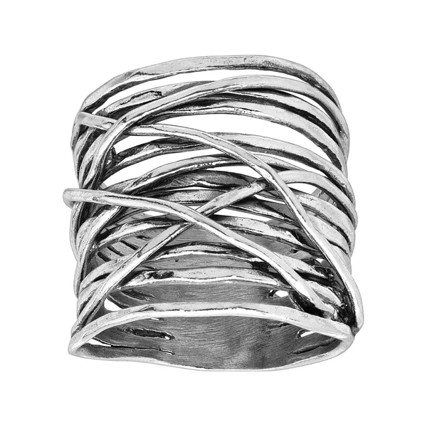 Silpada &Sundried& Criss-Crossed Textured Sterling Silver Ring, Size 6