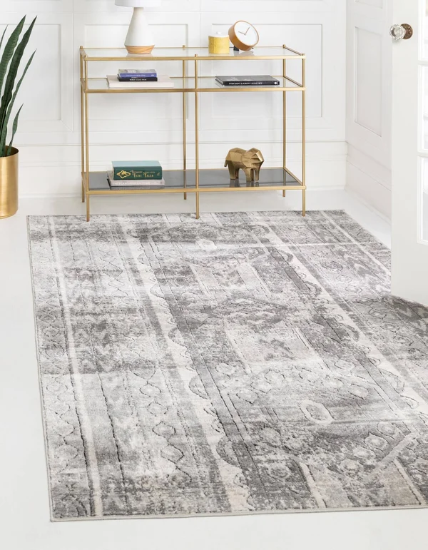 Unique Loom 3147195 5 x 8 ft. Depoe Portland Rectangular Rug Gray