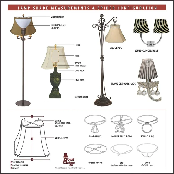 Royal Designs Bottom Outside Scallop Bell Beige Lamp Shade, 8 x 16 x 14 - Color