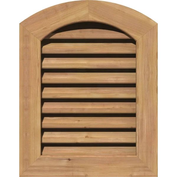Ekena Millwork GVWAR14X2601SFUWR 14x22W x 26x22H Arch Top Gable Vent (19x22W x 31x22H Frame Size): Unfinished - Functional, Smoot