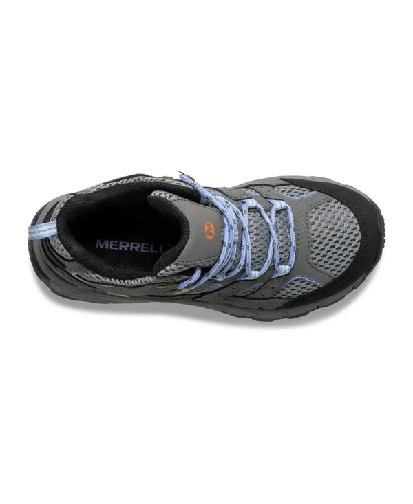 Merrell Kid's Moab 2 Mid Waterproof Boot - Size: 1, Grey/Periwinkle