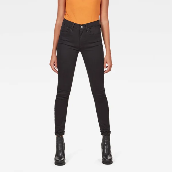 G-Star Raw Women 3301 High-Waist Skinny Jeans Black Size 18-34