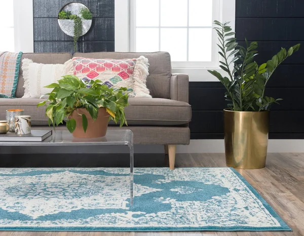 Unique Loom Canal Rosso Rug - Blue (4& 0 x 6& 0)