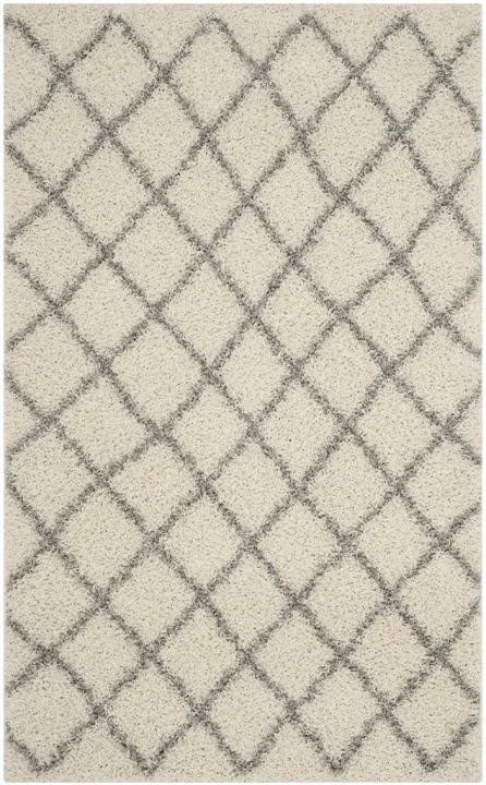 Safavieh Dallas Shag SGDS258F Ivory - Grey Rug 6& x 6& Round