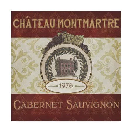 Trademark Fine Art 'Burgundy Wine Labels II' Canvas Art by June Erica Vess, Size: 35 x 35
