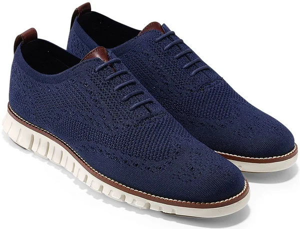 Cole Haan Men's Zerogrand Wingtip Oxford With Stitchlite, Blue, 9.5