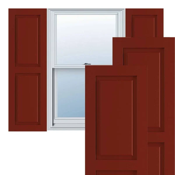 Ekena Millwork CWR15X048CRC 15x22W x 48x22H Exterior Composite Raised Panel Shutters (Per Pair), Cottage Red