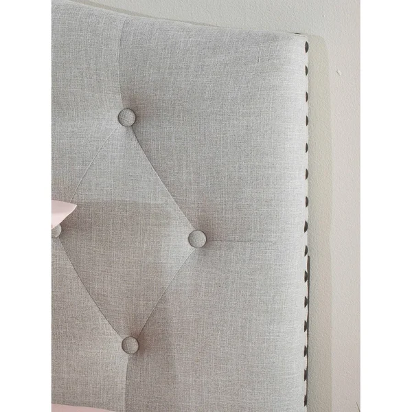 Atlantic Furniture Naples Upholstered Headboard Queen in Pebble Beach