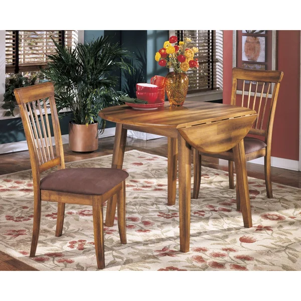 Ashley Berringer Round Drop Leaf Table, Rustic Brown