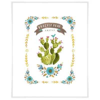 Portrait of A Plant - Prickly Pear Cactus by Angela Staehling - Print Union Rustic Format: Paper, Matte Color: White, Size: 21x2