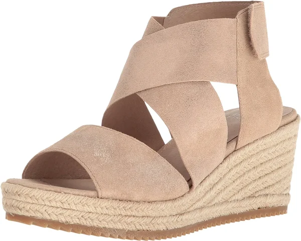 Eileen Fisher Willow 3 (Light Gold Metallic Suede) Women's Wedge Shoes