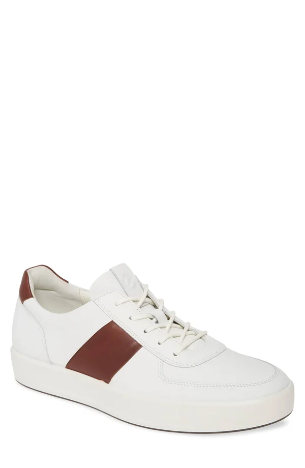 Ecco Men's Soft 8 Sneaker - White - Rust