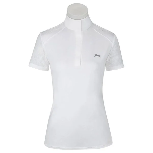 RJ Classics Ladies& Aerial Short Sleeve Show Shirt with 37.5 Temperature Regulating Technology - Farm House Tack White, XX-Smal