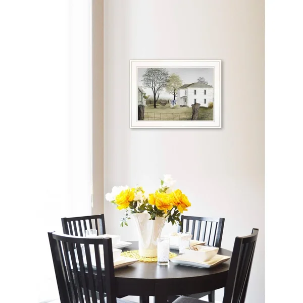 TrendyDecor4U Spring Cleaning by Billy Jacobs - Ready to Hang Framed Print, White Frame