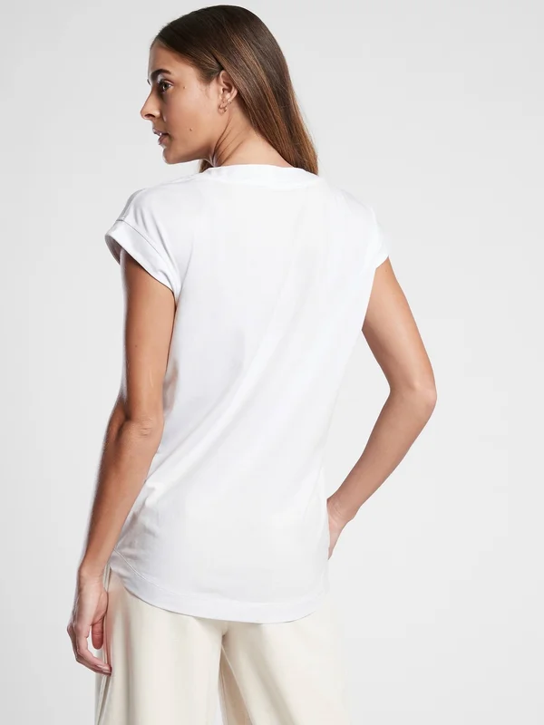 Athleta Women's Avenue Tee Bright White Plus Size 1x