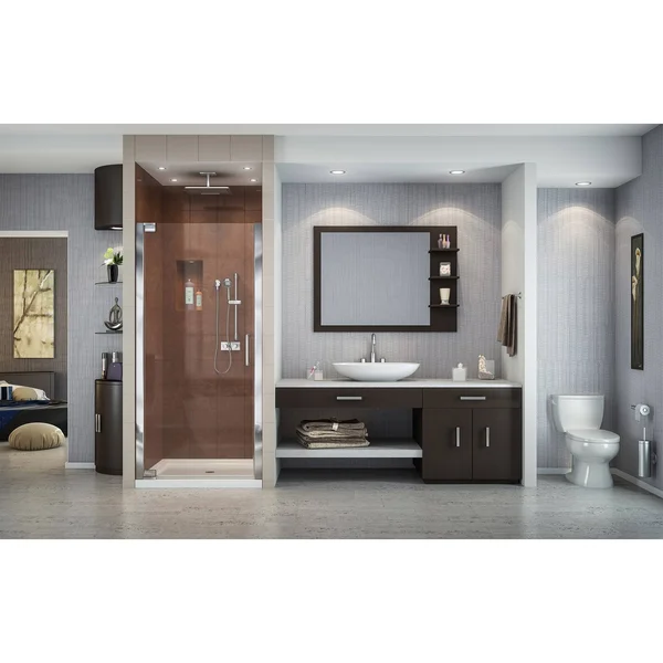 DreamLine SHDR-4125720-01 Elegance 25 1/4 - 27 1/4x22 Frameless Pivot Shower Door Chrome Finish
