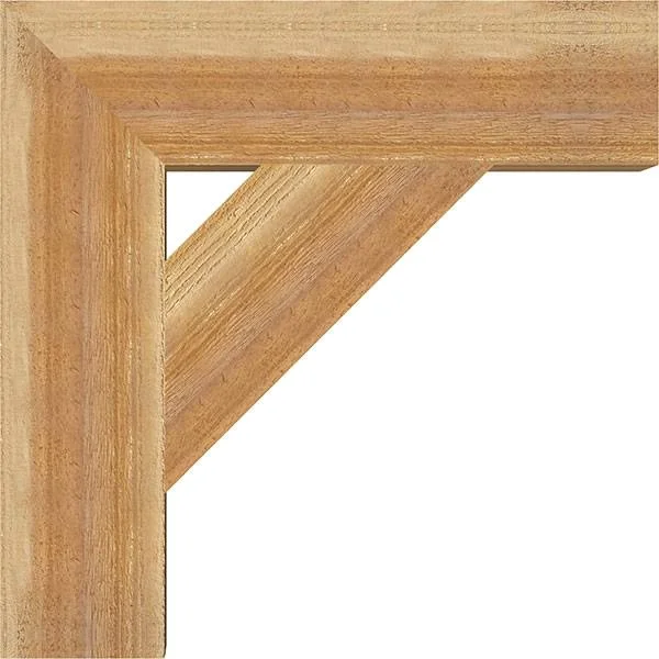 Ekena Millwork BKT06X24X24TRA05RWR 6x22W x 24x22D x 24x22H Traditional Block Rough Sawn BRACKET - Western Red Cedar