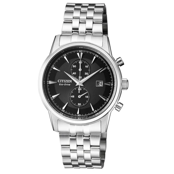 Citizen Men's Eco-Drive Corso Stainless Steel Black Dial Watch CA7000-55E