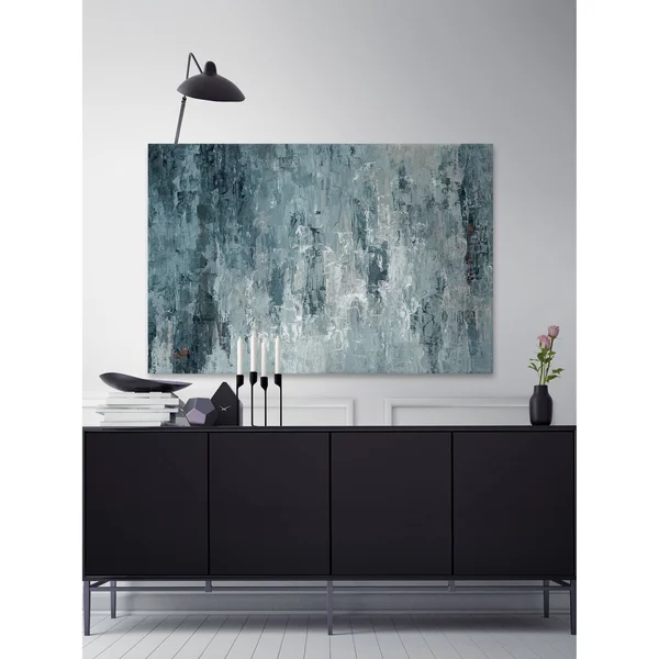 Parvez Taj Tainted Dark Blues Painting Print on Wrapped Canvas, Size: 16 x 24