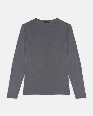 Theory Long-Sleeve Tee in Modal Jersey - Blue - XL