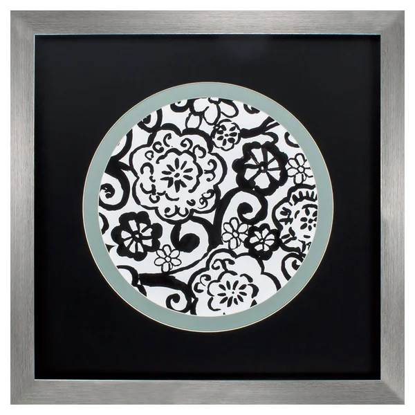 Black and Blue Medallion Square Wall Art Decor 26x22 x 26x22