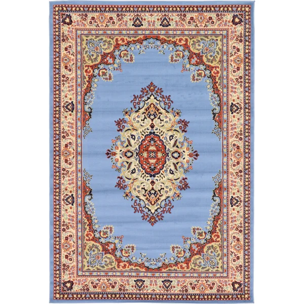 Unique Loom Washington Reza Area Rug - 6& x 9& (Light Blue)