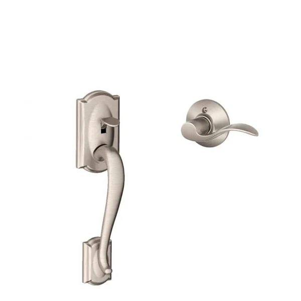 Schlage Camelot Satin Nickel Entry Door Handleset Accent