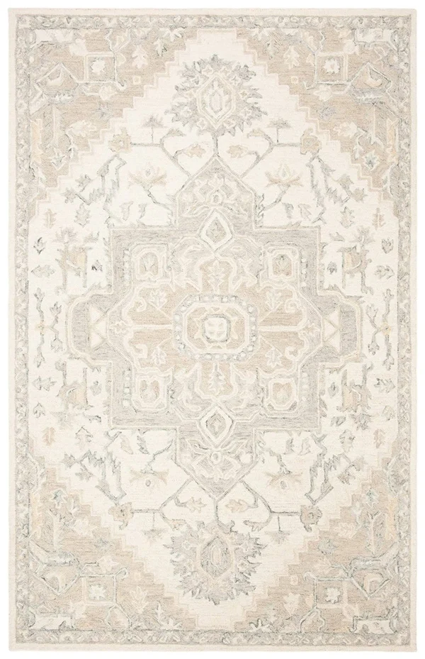 Safavieh Micro Loop 503 Area Rug, Ivory, Beige, 5' x 5' Round