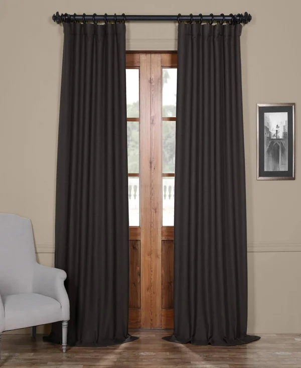 Exclusive Fabrics Bellino Grey Blackout Curtain PANEL - 96 Inches