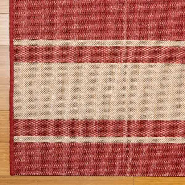 Gertmenian Paseo Castro Grain Indoor/Outdoor Rug - Red, 5x7 ft