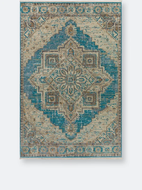 Addison Essex Traditional Heriz Area Rug - 5&X7&8x22 - Blue