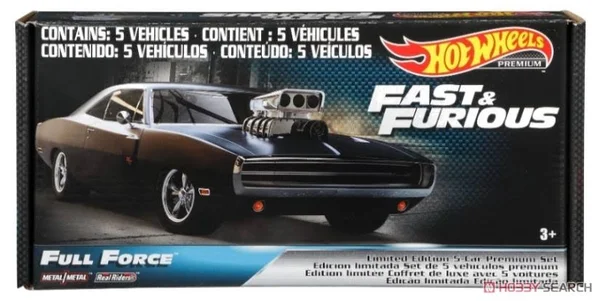 Hot Wheels Fast & Furious: Full Force Re-Release 5 Premium All-Metal Castings Real Riders Wheels in Original Packaging in On