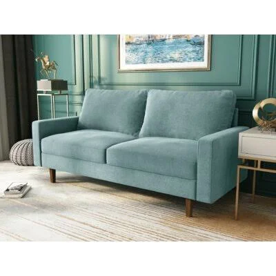 Jo 70x22 Square Arm Sofa George Oliver Fabric: Light Gray Velvet