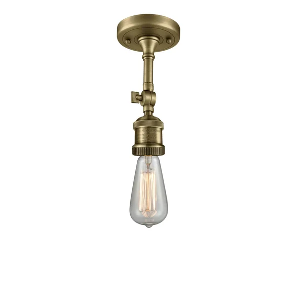 Innovations Lighting Bare Bulb 1 Light Semi Flush Mount 200F AB (Antique Brass)