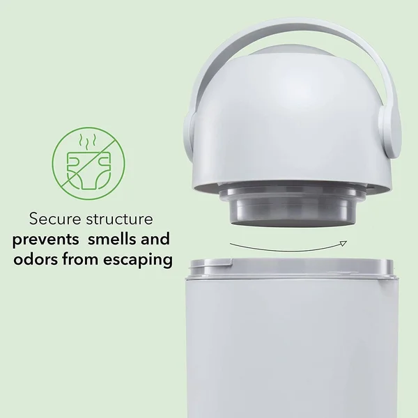 Lil’ Jumbl Odor Locking Diaper Pail, Child-Proof Diaper Trash Can, Modern Sleek Design, Easy to Use & Clean, No Special Bag